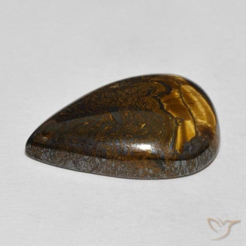 Matrice di occhio di tigre Multicolore naturale da 30.06 ct, Forma a pera, Opaco
