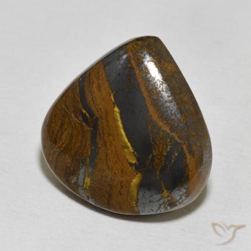 Matrice di occhio di tigre Multicolore naturale da 23.86 ct, Forma a pera, Opaco