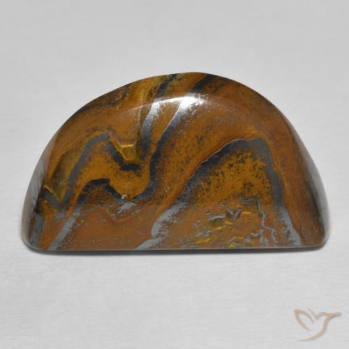 36.48ct Naturale Marrone caldo Matrice di occhio di tigre, Taglio a fantasia, Opaco