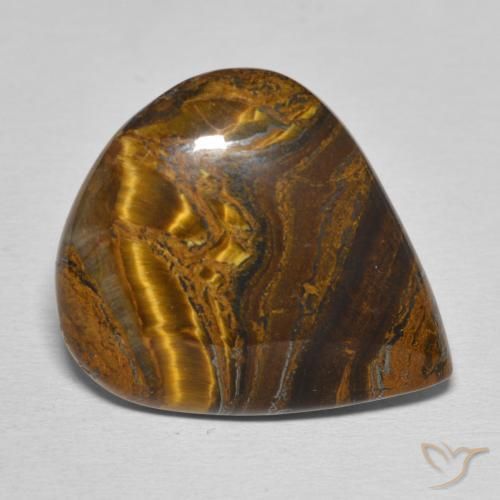 Matrice di occhio di tigre Cedar Brown naturale da 24.22 ct, Forma a pera, Opaco