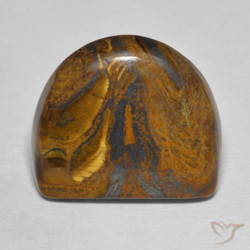 26.82ct Naturale Marrone medio Matrice di occhio di tigre, Taglio a fantasia, Opaco