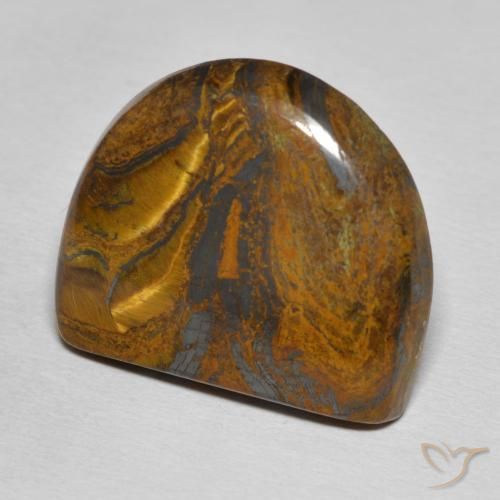 Matrice di occhio di tigre Marrone medio naturale da 26.82 ct, Taglio a fantasia, Opaco