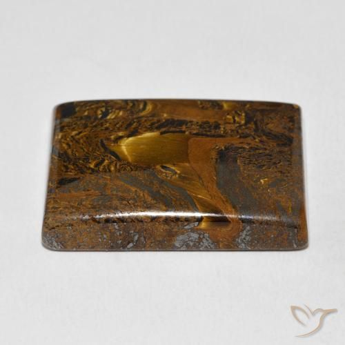 Matrice di occhio di tigre Marrone dorato naturale da 48.76 ct, Taglio a baguette, Opaco