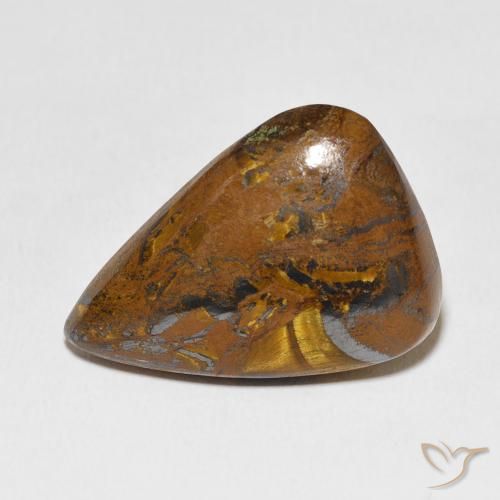 Matrice di occhio di tigre Marrone caldo naturale da 31.33 ct, Forma a pera, Opaco