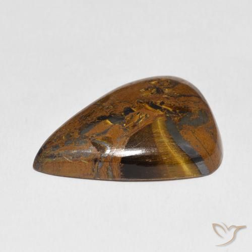 Matrice di occhio di tigre Marrone caldo naturale da 31.33 ct, Forma a pera, Opaco