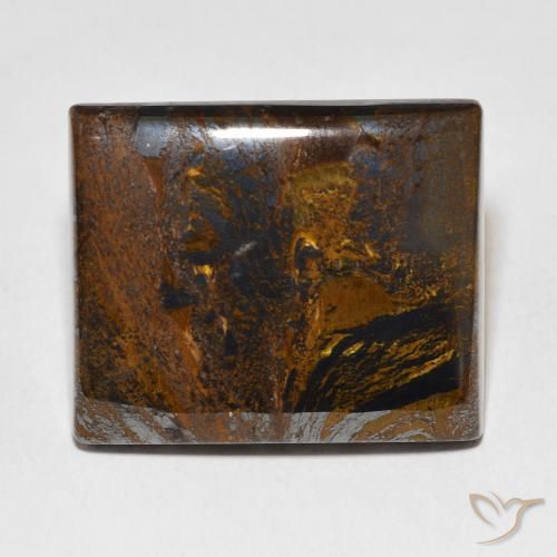 58.40ct Naturale Marrone caldo Matrice di occhio di tigre, Taglio a baguette, Opaco