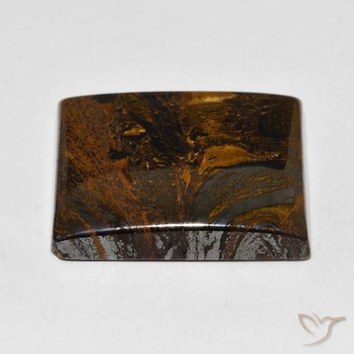 Matrice di occhio di tigre Marrone caldo naturale da 58.40 ct, Taglio a baguette, Opaco