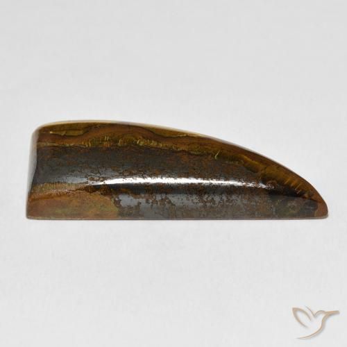 Matrice di occhio di tigre Medium Dark-Brown naturale da 44.79 ct, Taglio a fantasia, Opaco