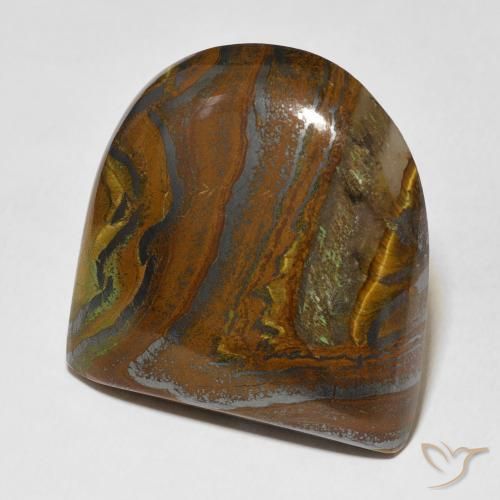 Matrice di occhio di tigre Medium Light-Brown naturale da 71.86 ct, Taglio a fantasia, Opaco