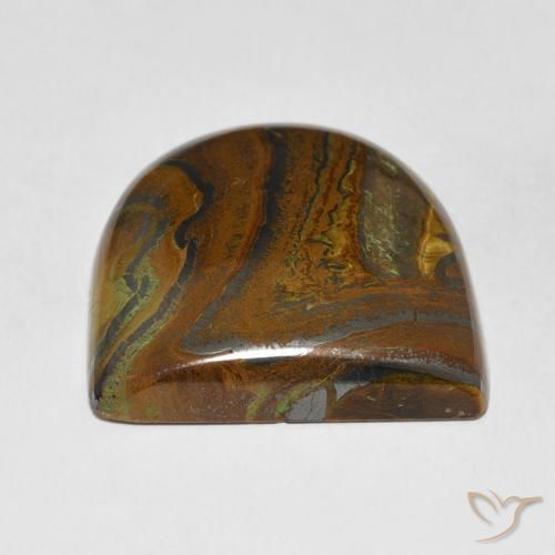 Matrice di occhio di tigre Medium Light-Brown naturale da 71.86 ct, Taglio a fantasia, Opaco
