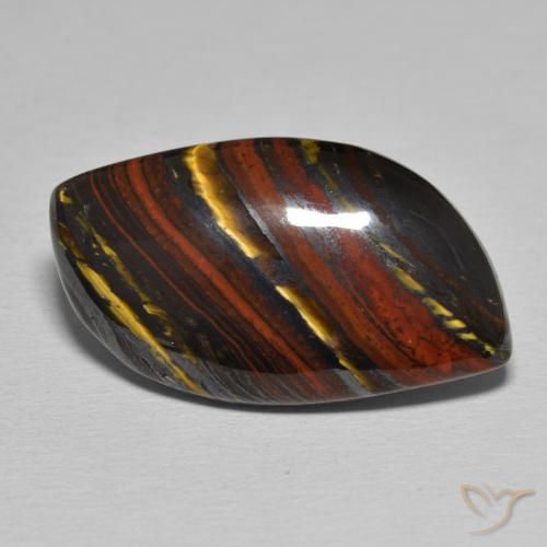 23.18ct Naturale Multicolore Matrice di occhio di tigre, Taglio a fantasia, Opaco