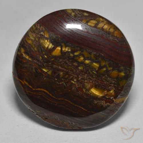 48.70ct Naturale Multicolore Matrice di occhio di tigre, Rotondo, Opaco