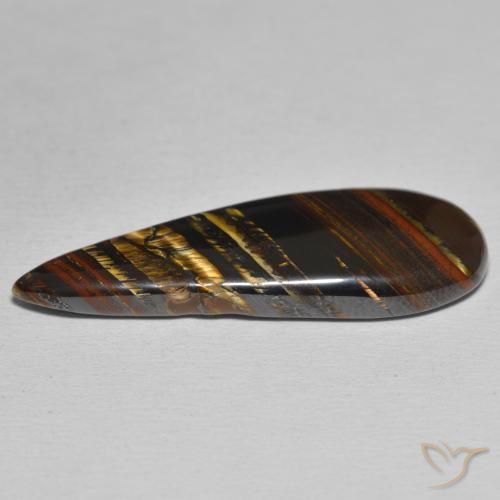 Matrice di occhio di tigre Multicolore naturale da 25.73 ct, Forma a pera, Opaco