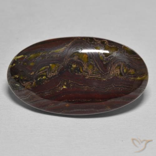 25.06ct Naturale Multicolore Matrice di occhio di tigre, Ovale, Opaco