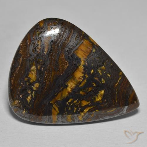 Matrice di occhio di tigre Multicolore naturale da 48.89 ct, Forma a pera, Opaco