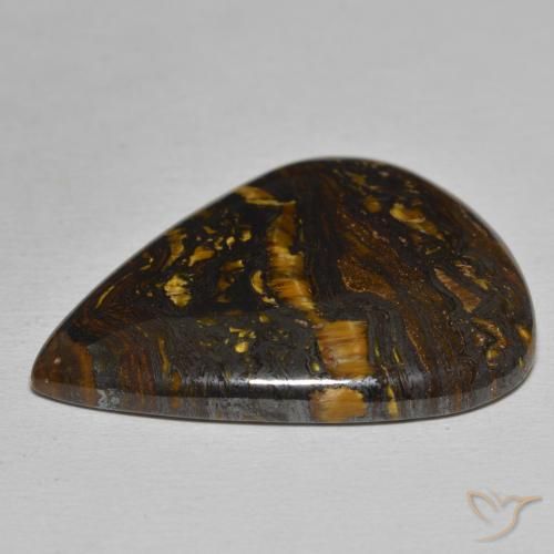 Matrice di occhio di tigre Multicolore naturale da 48.89 ct, Forma a pera, Opaco