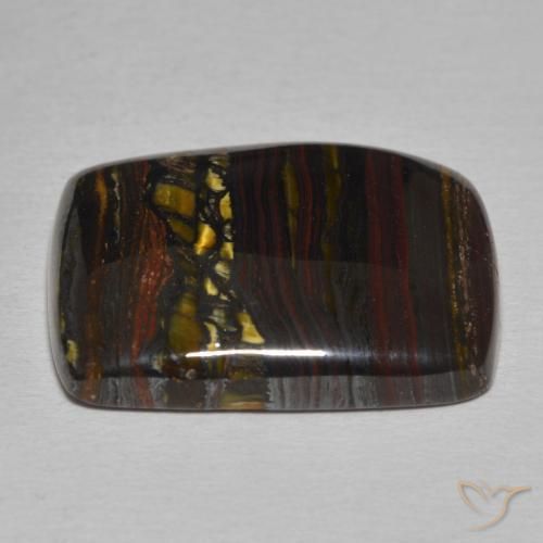 Matrice di occhio di tigre Multicolore naturale da 23.59 ct, Cuscino, Opaco
