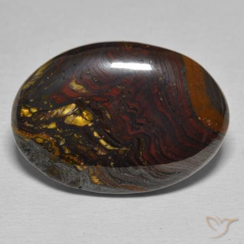 25.87ct Naturale Multicolore Matrice di occhio di tigre, Ovale, Opaco