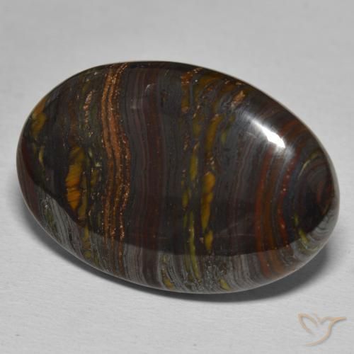 Matrice di occhio di tigre Multicolore naturale da 35.34 ct, Ovale, Opaco