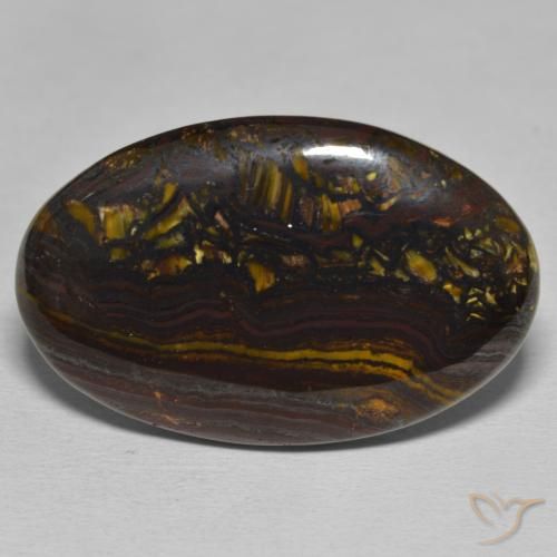 40.09ct Naturale Multicolore Matrice di occhio di tigre, Ovale, Opaco
