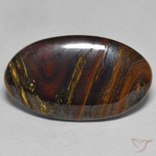 39.36ct Naturale Multicolore Matrice di occhio di tigre, Ovale, Opaco