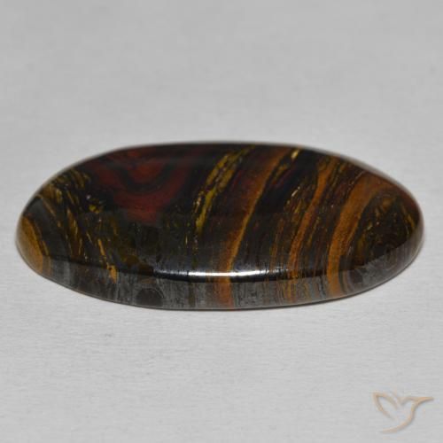 Matrice di occhio di tigre Multicolore naturale da 39.36 ct, Ovale, Opaco