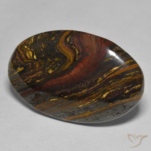Matrice di occhio di tigre Multicolore naturale da 39.36 ct, Ovale, Opaco