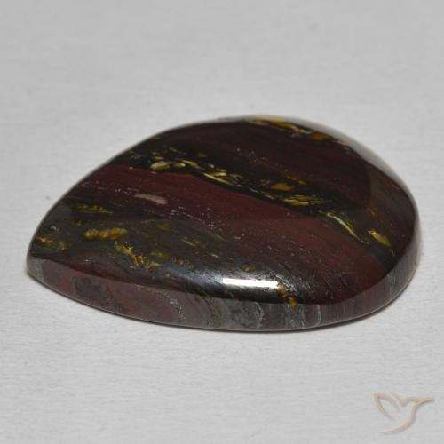Matrice di occhio di tigre Multicolore naturale da 22.84 ct, Forma a pera, Opaco