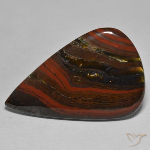 44.25ct Naturale Multicolore Matrice di occhio di tigre, Forma a pera, Opaco