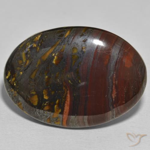 51.17ct Naturale Multicolore Matrice di occhio di tigre, Ovale, Opaco
