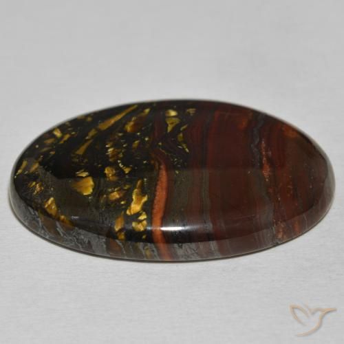 Matrice di occhio di tigre Multicolore naturale da 51.17 ct, Ovale, Opaco