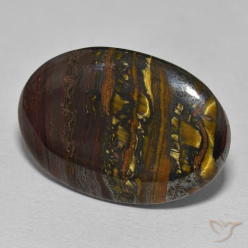 Matrice di occhio di tigre Multicolore naturale da 28.54 ct, Ovale, Opaco