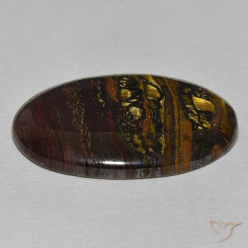 Matrice di occhio di tigre Multicolore naturale da 28.54 ct, Ovale, Opaco