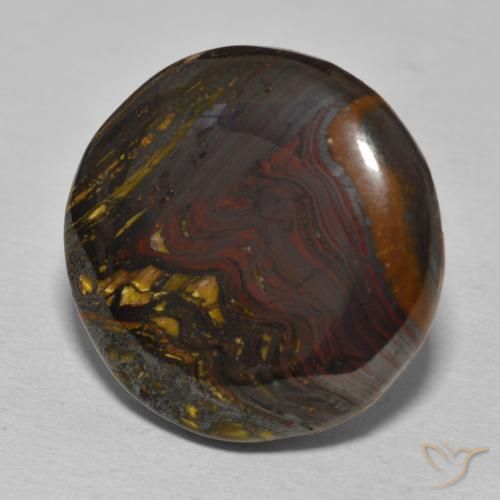 Matrice di occhio di tigre Multicolore naturale da 33.67 ct, Rotondo, Opaco