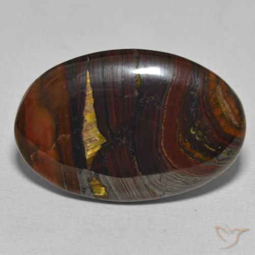 34.77ct Naturale Multicolore Matrice di occhio di tigre, Ovale, Opaco