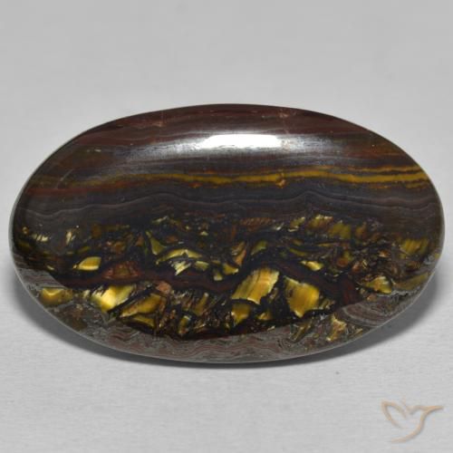 46.05ct Naturale Multicolore Matrice di occhio di tigre, Ovale, Opaco