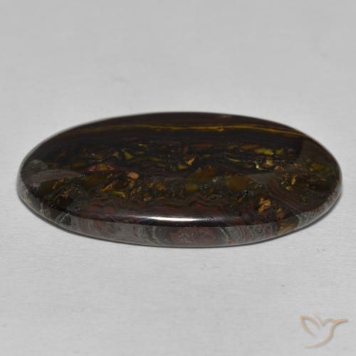 Matrice di occhio di tigre Multicolore naturale da 46.05 ct, Ovale, Opaco