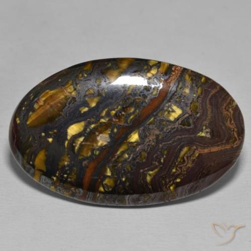 48.07ct Naturale Multicolore Matrice di occhio di tigre, Ovale, Opaco