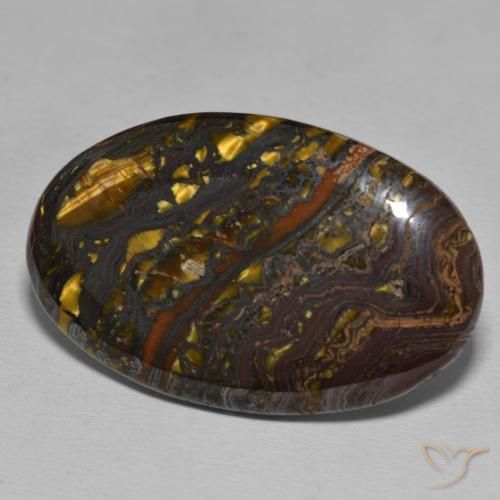 Matrice di occhio di tigre Multicolore naturale da 48.07 ct, Ovale, Opaco