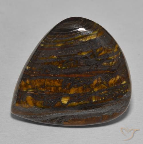 43.18ct Naturale Multicolore Matrice di occhio di tigre, Forma a pera, Opaco