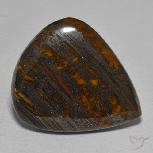 Matrice di occhio di tigre Multicolore naturale da 43.18 ct, Forma a pera, Opaco
