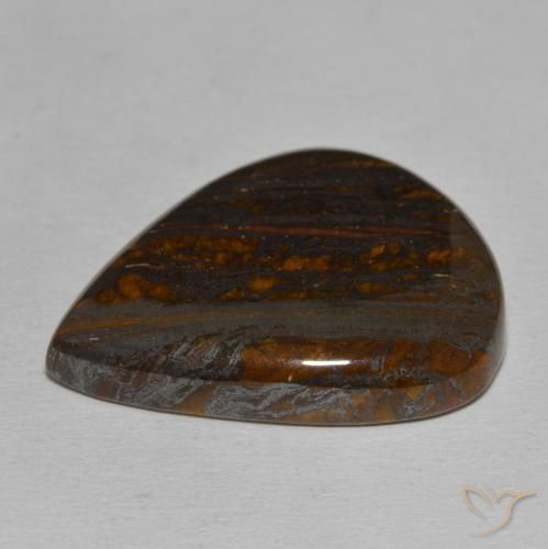 Matrice di occhio di tigre Multicolore naturale da 43.18 ct, Forma a pera, Opaco