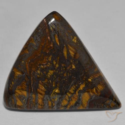 Matrice di occhio di tigre Multicolore naturale da 58.53 ct, Taglio trillion, Opaco