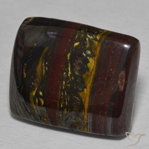 Matrice di occhio di tigre Multicolore naturale da 25.78 ct, Taglio a baguette, Opaco