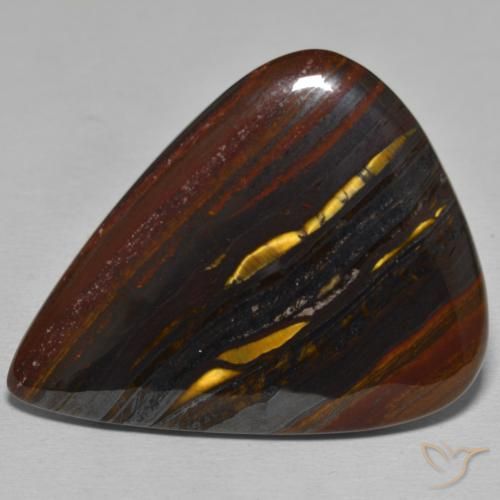 58.62ct Naturale Multicolore Matrice di occhio di tigre, Forma a pera, Opaco