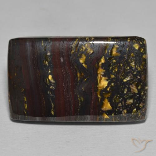 50.01ct Naturale Multicolore Matrice di occhio di tigre, Taglio a baguette, Opaco