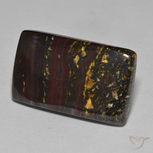 Matrice di occhio di tigre Multicolore naturale da 50.01 ct, Taglio a baguette, Opaco