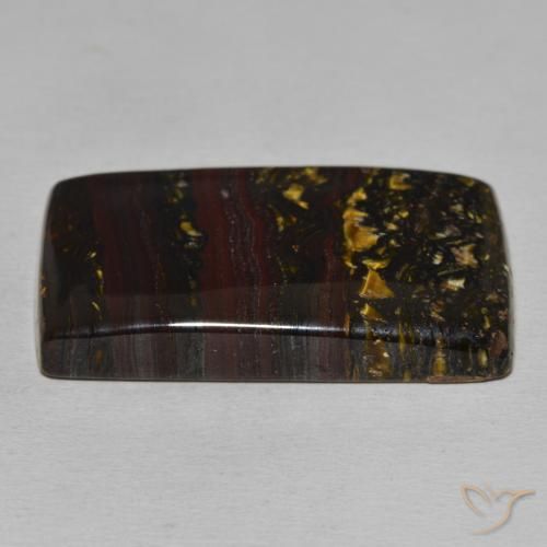Matrice di occhio di tigre Multicolore naturale da 50.01 ct, Taglio a baguette, Opaco