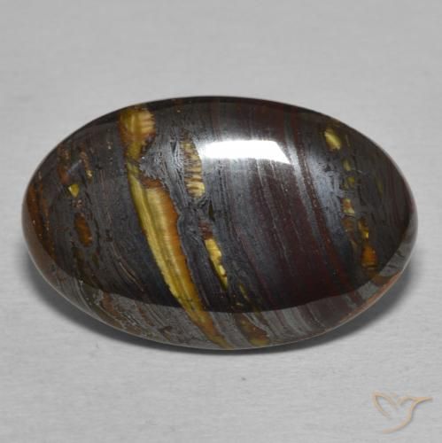18.51ct Naturale Multicolore Matrice di occhio di tigre, Ovale, Opaco