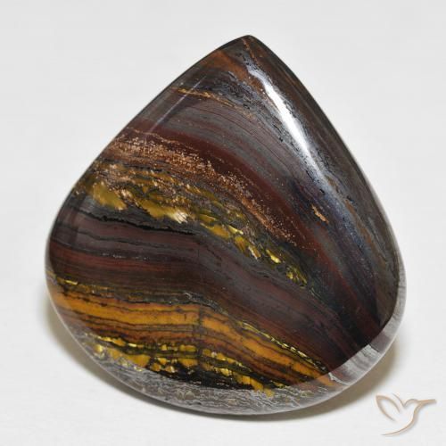 Matrice di occhio di tigre Multicolore naturale da 64.06 ct, Forma a pera, Opaco